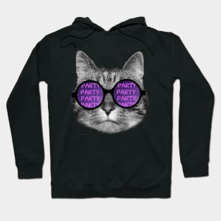 Party cat wearing party glasses Hoodie